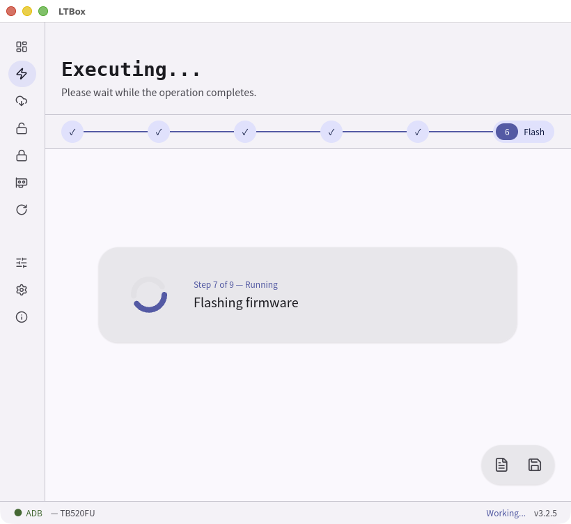 LTBox executing the flash steps