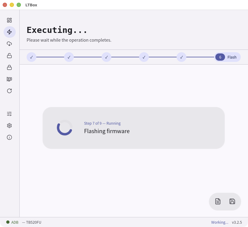 LTBox executing the flash steps
